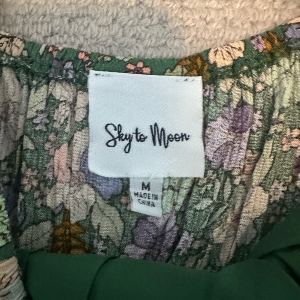 Sky to Moon Floral Green Dress